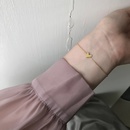 bracelet fin rtro petit coeur acier titane plaqu or grossiste Nihaojewelrypicture16