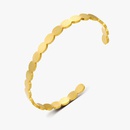 fashion fog gold brushed disc open titanium steel 18K gold bracelet wholesale Nihaojewelrypicture19