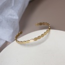 fashion fog gold brushed disc open titanium steel 18K gold bracelet wholesale Nihaojewelrypicture21