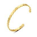fashion fog gold brushed disc open titanium steel 18K gold bracelet wholesale Nihaojewelrypicture20
