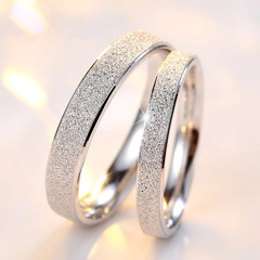 Cross-Border Hot Accessories New Creative Titanium Steel Men and Women's Jewelry Ring Stainless Steel Frosted Couple Couple Rings Wholesale