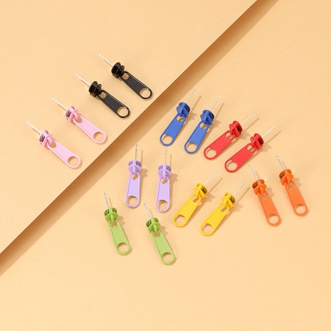 Mode Süßigkeiten Farbe Reißverschluss Schnalle Ohrringe Großhandel Nihaojewelry's discount tags