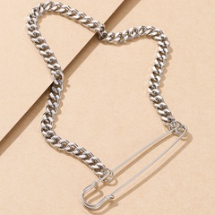 pin pendant hip-hop style snake bone chain necklace wholesale jewelry Nihaojewelry