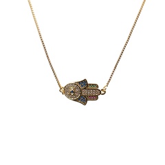 wholesale jewelry devil's eye color palm pendant copper necklace nihaojewelry