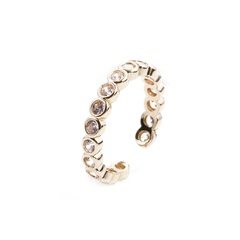 Grenz überschreiten der Großhandel Schmuck neuen Stil einfachen geometrischen Zirkon Ring weibliche Mode Design Sinn vergoldete Kupfer Food Ring