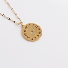 wholesale bijoux 12 constellation pendentif collier en acier inoxydable nihaojewelry