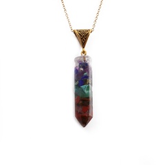 wholesale jewelry irregular shape semi-precious stone pendant stainless steel necklace nihaojewelry