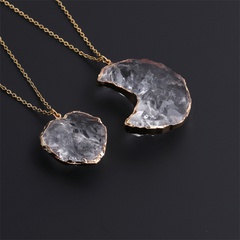 wholesale jewelry irregular heart moon pendant stainless steel necklace nihaojewelry
