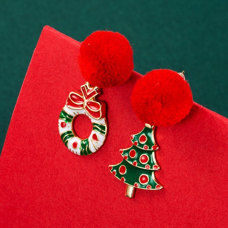 Christmas Series Snowman Elk Tree Asymmetrical Earrings Wholesale Nihaojewelry's discount tags