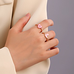 Korea fashion dripping oil heart boots-shaped ring wholesale nihaojewelry