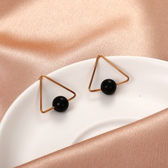 Korean simple triangle pearl alloy earrings wholesale Nihaojewelry
