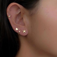 Qingdao Daiwei Jewelry European and American Jewelry Simple Peach Heart Star Metal Stud Earring Set