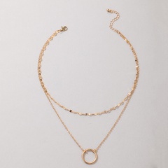 Mode mehrschichtiger goldener Kreis hängende mehrschichtige Halskette Großhandel Nihaojewelry