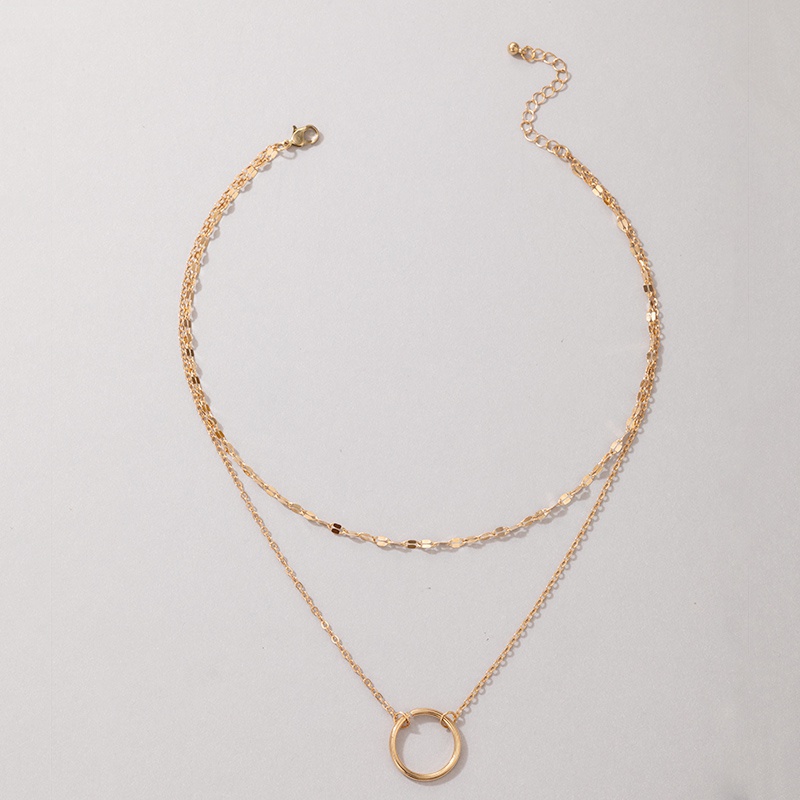 Mode mehrschichtiger goldener Kreis hngende mehrschichtige Halskette Grohandel Nihaojewelry