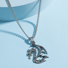 flame dragon pendant punk style necklace wholesale jewelry Nihaojewelry