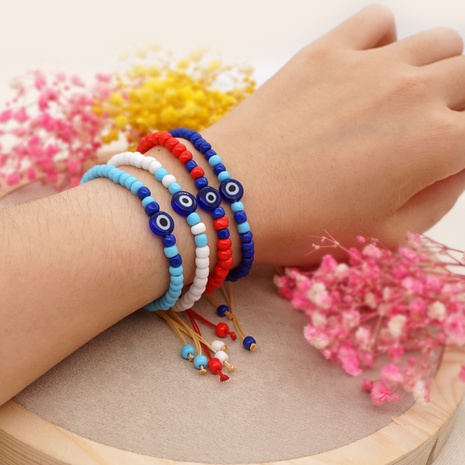 bracelet de perles de couleur yeux géométriques de style ethnique nihaojewelry's discount tags