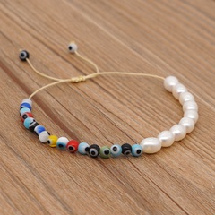 white pearl eyes beaded adjustable bracelet wholesale nihaojewelry