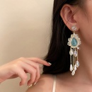 retro rhinestone flower crystal pearl tassel earrings wholesale Nihaojewelrypicture12