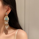 retro rhinestone flower crystal pearl tassel earrings wholesale Nihaojewelrypicture13