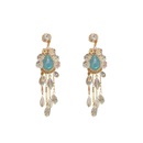 retro rhinestone flower crystal pearl tassel earrings wholesale Nihaojewelrypicture14