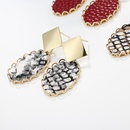Retro Leopardenmuster Polka Dot Leder Kontrastfarbe geometrische Gitter Ohrringe Grohandel nihaojewelrypicture14