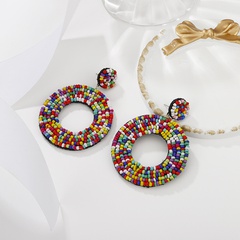 ethnische Retro-Farbe Miyuki Perlen farblich passende hohle Ohrringe Großhandel nihaojewelry