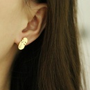 18K simple hollow face titanium steel earrings wholesale nihaojewelrypicture12
