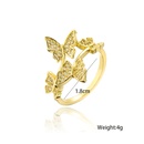 18K simple copper butterfly shape geometric open inlaid zircon ring wholesale nihaojewelrypicture10
