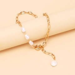 irregular pearl chain splicing tassel necklace wholesale jewelry Nihaojewelry