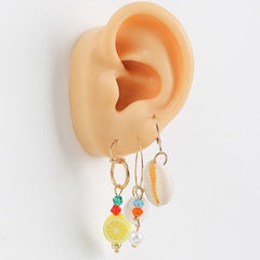 simple shell crystal soft ceramic earrings set wholesale Nihaojewelry
