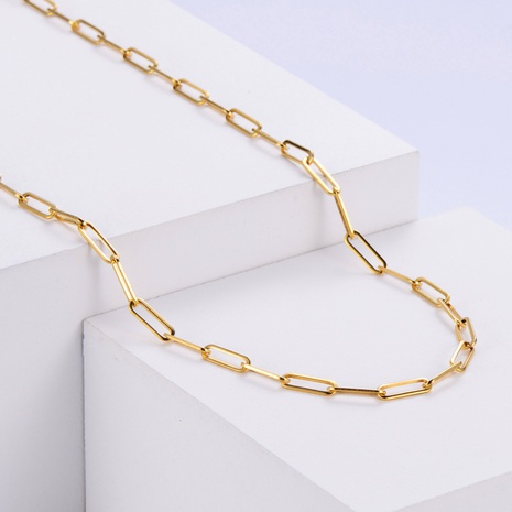 Simple large chaîne carrée en acier inoxydable aplatie longue croix en gros Nihaojewelry's discount tags
