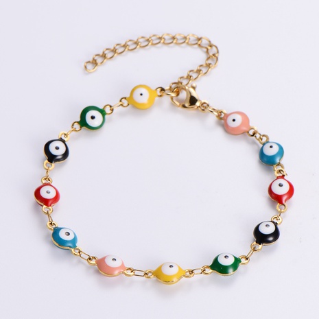 bracelet en acier inoxydable perlé rond oeil de diable en gros nihaojewelry's discount tags
