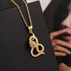cute zodiac snake pendant copper necklace wholesale nihaojewelry
