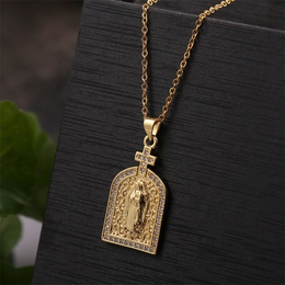 Kupfer eingelegter Zirkon Jungfrau Maria Anhnger Halskette Grohandel Schmuck Nihaojewelrypicture10