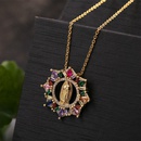Retro geometric copper inlaid zirconium necklace wholesale jewelry Nihaojewelrypicture8