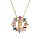 Retro geometric copper inlaid zirconium necklace wholesale jewelry Nihaojewelrypicture12