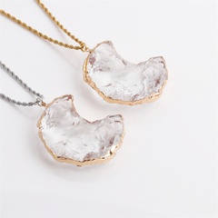 stone crystal moon pendant simple necklace jewelry wholesale Nihaojewelry