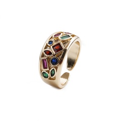 fashion vintage copper color inlaid zirconium ring wholesale nihaojewelry