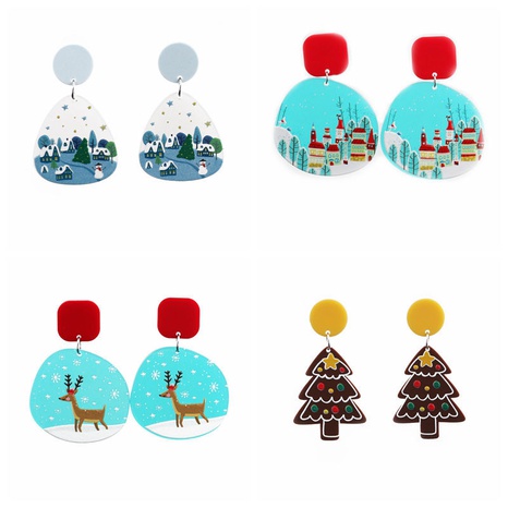 Vintage Fashion New Santa Snowman Christmas Earrings Wholesale Nihaojewelry's discount tags