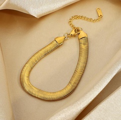 snake bone chain titanium steel gold plated bracelet wholesale nihaojewelry