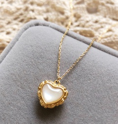 Titanium Steel Shell Heart Shape Retro Necklace wholesale jewelry Nihaojewelry