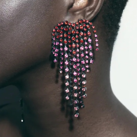 retro long tassel color diamond earrings wholesale Nihaojewelry's discount tags