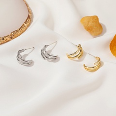 simple irregular c-shaped circle earrings wholesale nihaojewelry
