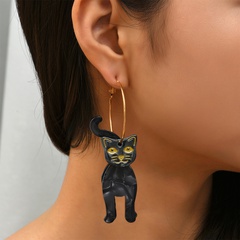 Boucles d'oreilles chat noir Halloween en gros Nihaojewelry