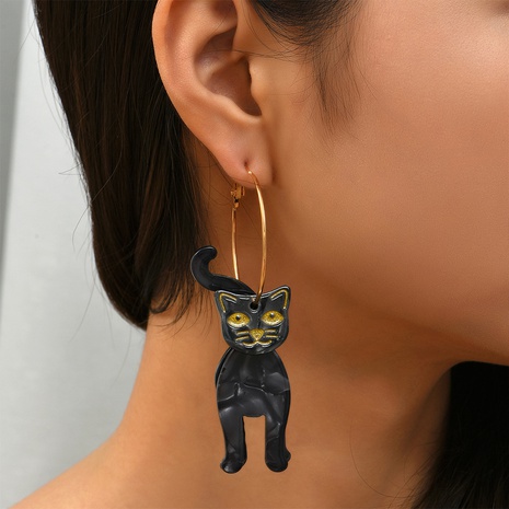 Halloween black cat earrings wholesale Nihaojewelry's discount tags