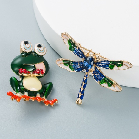 dripping oil dragonfly frog shape diamond brooch wholesale nihaojewelry's discount tags