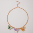 Simple alloy multicolor epoxy resin dripping butterfly necklace wholesale Nihaojewelrypicture10