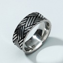 Vintage titanium steel geometric carved ring wholesale Nihaojewelrypicture5