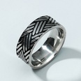 Vintage titanium steel geometric carved ring wholesale Nihaojewelrypicture8