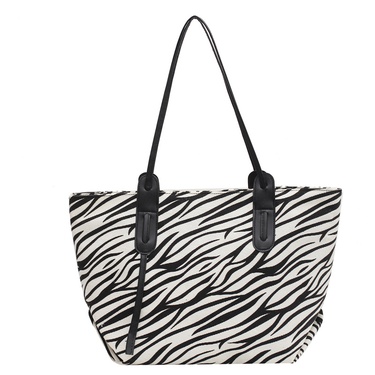 fashion large-capacity zebra pattern single shoulder bag—6